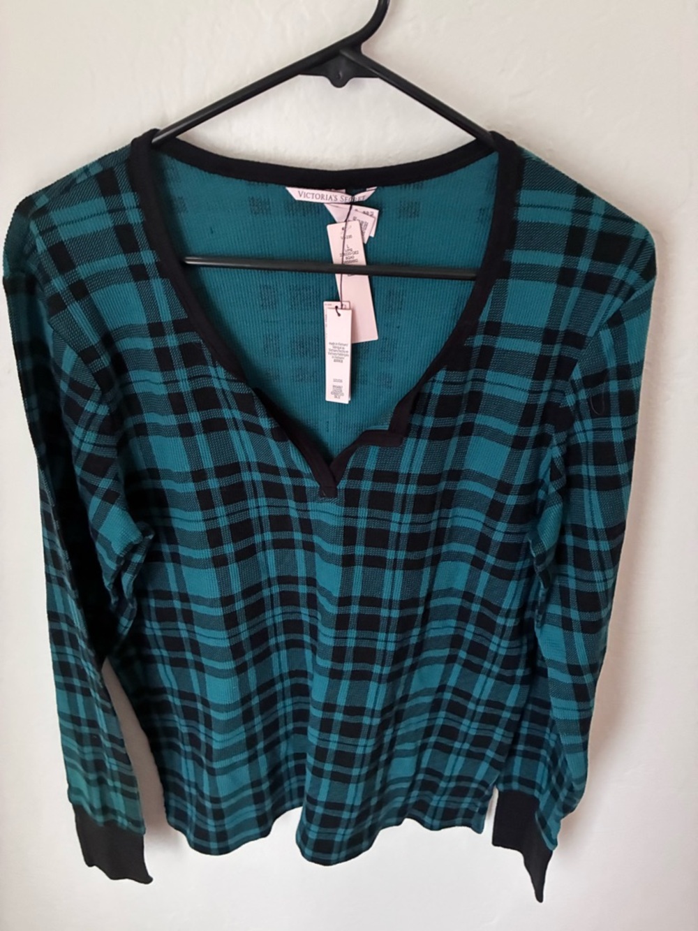 Victoria's Secret Teal and Black Plaid Lounge Set - Picture 4 of 8